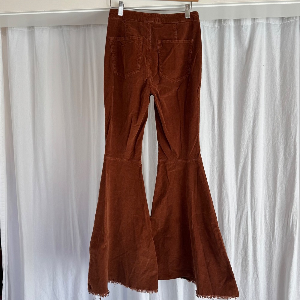 Free People Just Float On Flare Corduroy Pants Rust Brown Bell Bottom 27 OB61855 - Picture 2 of 9